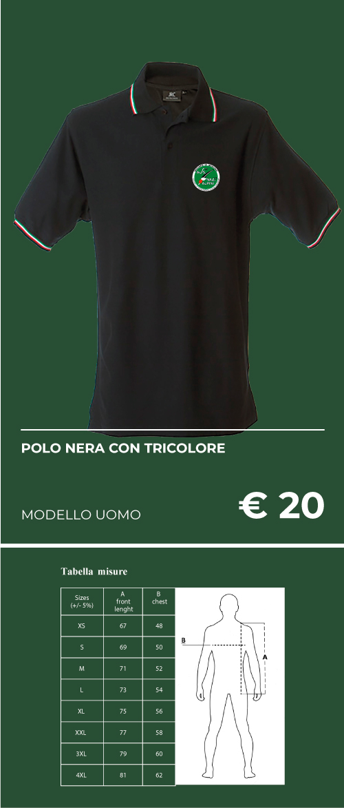 Polo Uomo nera con tricolore
