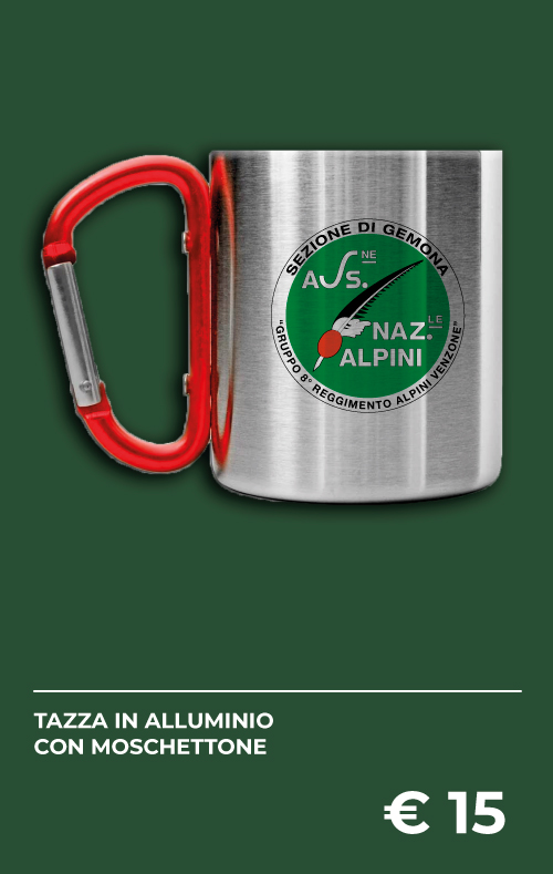 Tazza in alluminio con moschettone € 15
