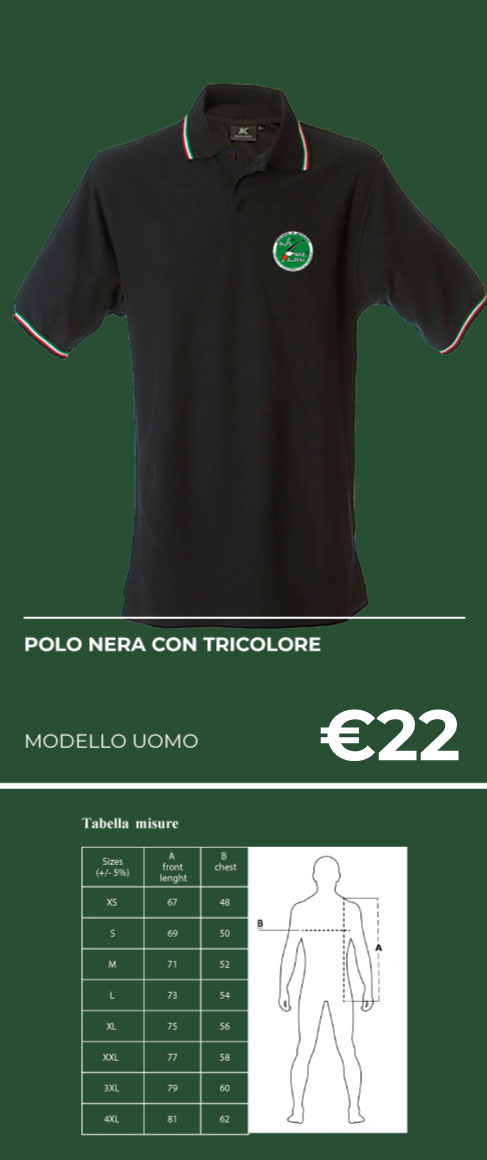 Polo Uomo nera con tricolore  € 22